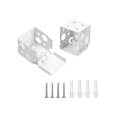 1" Mini Blind Metal Brackets (4-Piece Set) - Low Profile Box Mount for 1" x 1" Headrails - Heavy Duty White Steel Brackets with Screws - Inside/Outside Window Mount