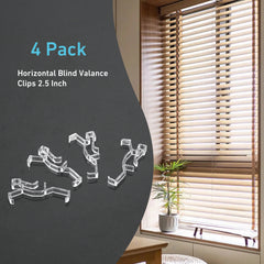 2.5 Inch Clear Valance Clips (4-Pack) - Invisible Heavy-Duty Brackets for Blinds - Works with Wood & Metal Treatments - No Tools Needed