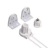 28mm Roller Blind Brackets Upgrade Roller Blind Fittings Spare Kit, Heavy Duty with Blind Chain, White