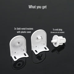 32mm Roller Blind Repair Kit – Heavy Duty Window Shade Brackets & Mounting Hardware – Fix Broken Blinds for 32mm/1.25” Roller Tubes – Fits Most Roller Shades, White