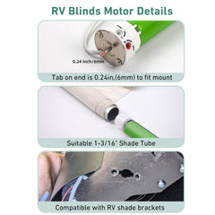 DM25DS RV Electric Roller Shades Replacement Motor,DC12V Wired for RV Power Roller Shades