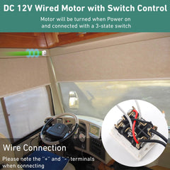 DM25DS RV Electric Roller Shades Replacement Motor,DC12V Wired for RV Power Roller Shades