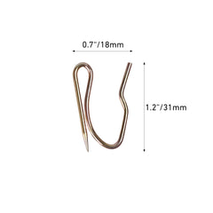 Heavy-Duty Offset Pin-On Drapery Hooks – 100 Pack – Rustproof Metal Curtain Hooks for Pleated Drapes, Blackout Curtains & Valances