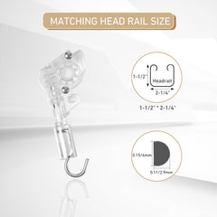 4pcs Low Profile Horizontal Blinds Tilt Mechanism, Wand Tilter Rod Tilter with Square Shaped Gear Hook Connection for 2" Low Rail Horizontal Wood or Faux Wood Blinds