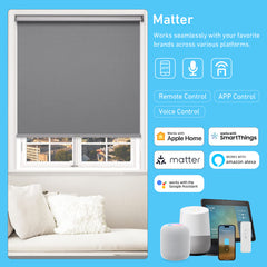 Matter Smart Blinds Motor Kit for 1.5" Shade Tube, Rechargeable Roller Shade Motor, Work With Home Assistant, Alexa, HomeKit