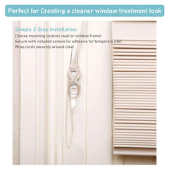 Plastic Transparent Blind Cord Cleat - Clear Cord Holder for Window Blinds - Child Safety Cord Winder - 8Pack (Includes Mounting Screws)