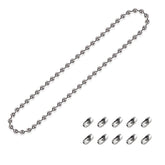 60 in. (5ft.) Drop Length Continuous Chain Loop - #10 4.5mm - Metal Bead Chain for Clutch Roller Window Shade