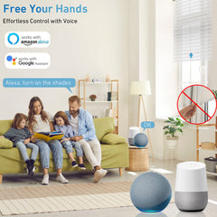 WiFi Smart Blinds Motor, 110V/120V for 1.5'' tubes. App, voice & RF control, no hub needed