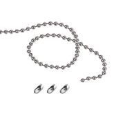 #10 Stainless Steel Bead Chain for Blinds - 1.2M (47inch) Replacement Chain for Roller Shades & Vertical Blinds - Includes 3 Metal Connectors - Rust-Resistant & Durable
