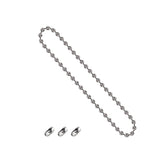 #10 Stainless Steel Bead Chain for Roller Shades & Vertical Blinds - 1.5 Meter Length (59 inch) - Includes 3 Metal Connectors