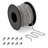 32ft 304 Stainless Steel Ball Chain for Blinds - Includes 10 Connectors, Fixes Roller Shades & DIY Projects