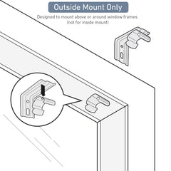 Vertical Blind Bracket Clips for 1-1/2 Inch Headrail - Heavy Duty Replacement Clips with Mounting Screws & Wall Plugs - 4Pack (White)