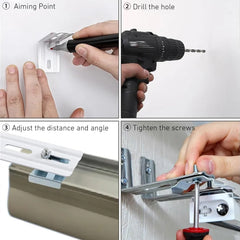 Vertical Blind Bracket Clips for 1-1/2 Inch Headrail - Heavy Duty Replacement Clips with Mounting Screws & Wall Plugs - 4Pack (White)