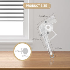 4pcs Low Profile Wand Tilter Mechanism, Heavy Duty Low Rail Blind Wand Tilter with 1/4" Hex Hole for Horizontal Blinds
