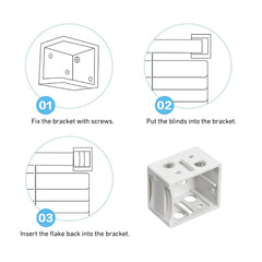 Window Blinds Headrail Holder Bracket,Mini Blind Brackets for Blinds with 1"(25mm)Wide slats-4pcs(White )