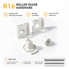 R16 Roller Shade Mounting Brackets, 3 Inch Fascia Hardware Kit, 1 Pair