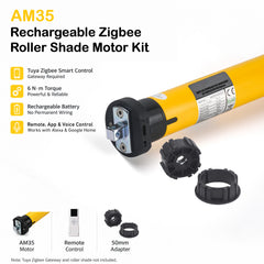 Smart Shade Motor for 2 Inch Tube, 6Nm Rechargeable Zigbee Blind Motor