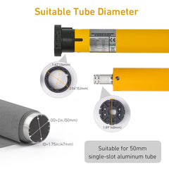 Zigbee Blinds Motor Rechargeable,Smart motor for 2"(50mm) roller blinds,work with Alexa,Googlehome,Smartthing-Working for Motorized Roller Blinds or Electric Awning