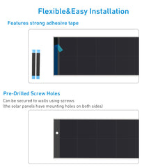 12.6V/16.4V 5.9W Solar Panel for Motorized Blinds, Shades, Security Cameras & Smart Devices – 3 Connector Options (JST/DC5.5/DC3.5)