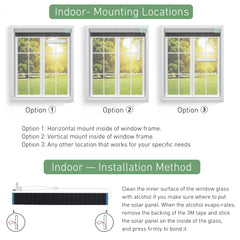 12V 3.5W Solar Panel for Motorized Shades – Dual DC Plugs (5.5x2.1mm & 1.5x1.35mm) – Solar Power for RTS Shades & Blinds