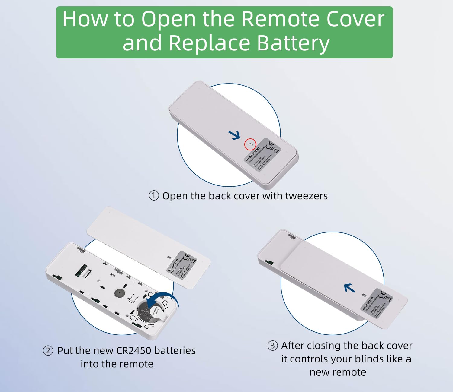 15 Channel Wireless RF Controller for Motorized Roller Shades, White, Manual Operation, Wall Mount