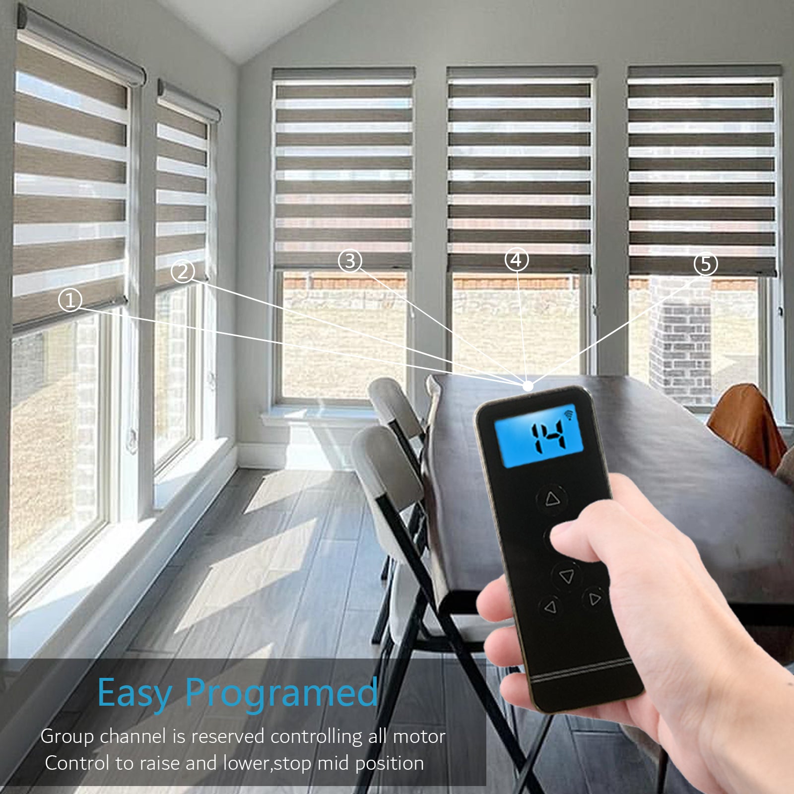 Replacement Remote Control for Motorized Blinds, Shades and Curtains - 14 Channel Hand Held Remote