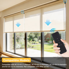 AC123-02 2 Channel Replacement Transmitter, Wireless Transmit Controller for Electric Blinds & Shades, Compatible with Sortfle & A-OK Shade Motors