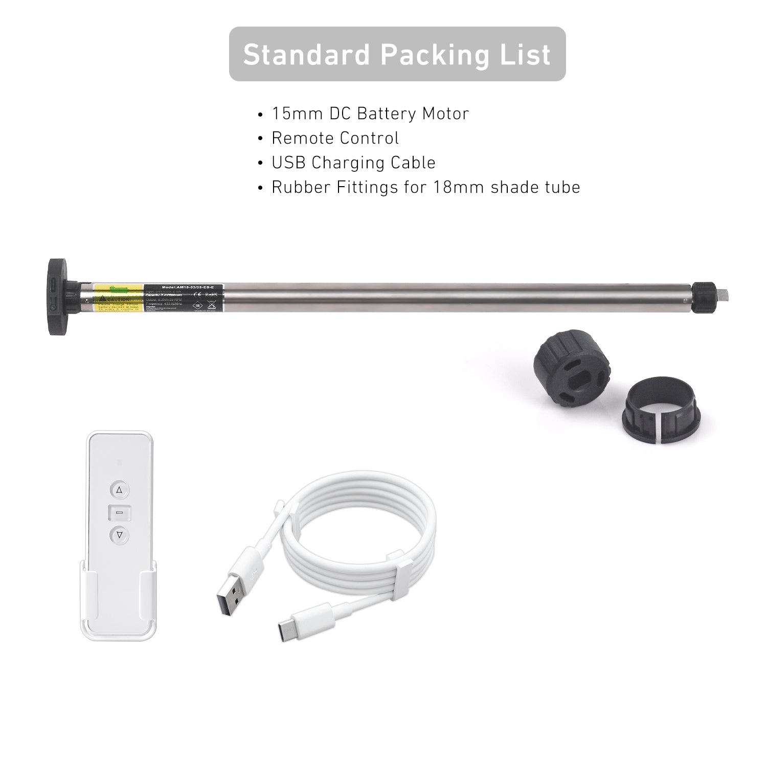 Electric Sun Shade Motor Kit for Coolaroo - 28mm Tube, Rechargeable Battery & Remote Control