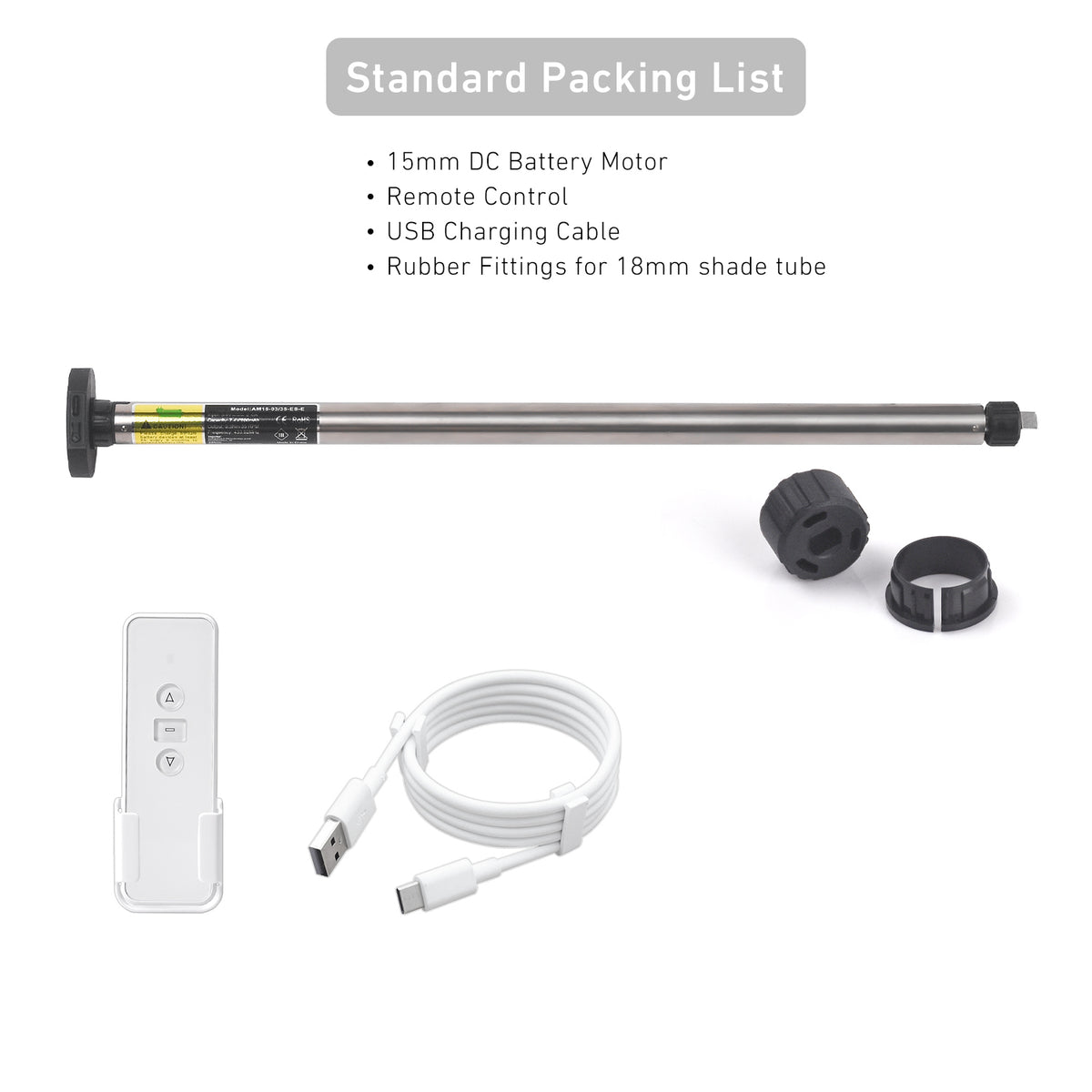 Electric Sun Shade Motor Kit for Coolaroo - 28mm Tube, Rechargeable Battery & Remote Control