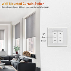 AC228-01 24V Motor Switch Controller - Crystal style dual-route radio receiver & wall switch for roller blinds/shades