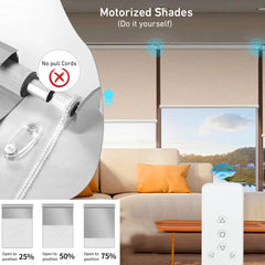 EY2524 24V DC Roller Blind Motor with Power Supply - Quiet Electric Shade Motor for 45mm Tubes - Strong 12lb Lift, DIY Smart Home Blinds Kit, RF Remote Control Included