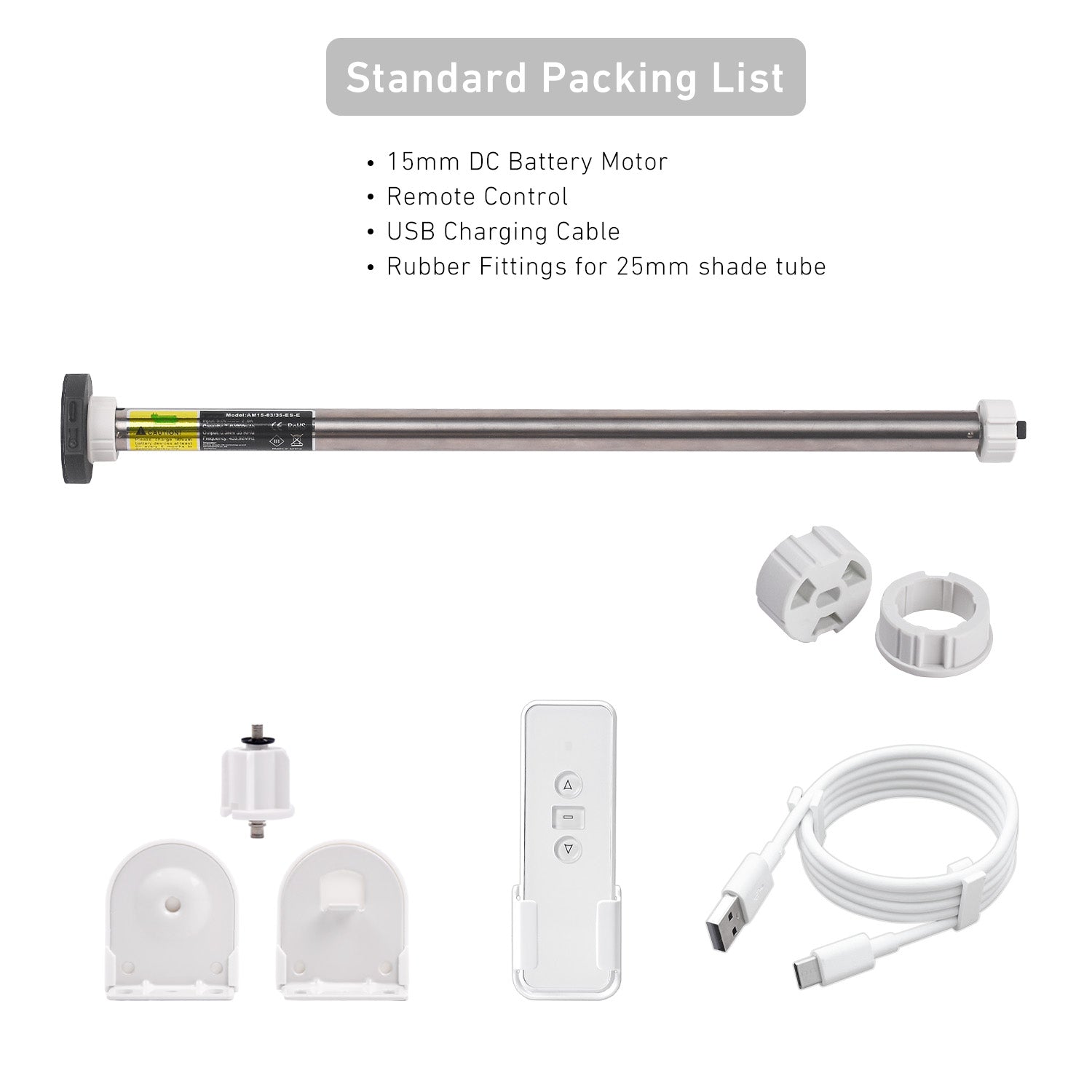 Electric Sun Shade Motor Kit for Coolaroo - 28mm Tube, Rechargeable Battery & Remote Control