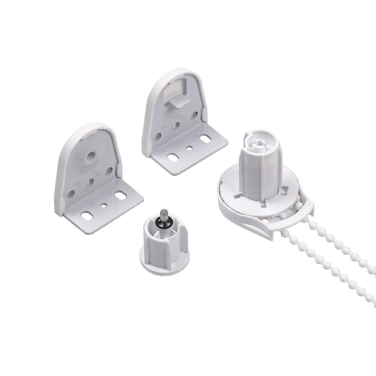 25mm Metal Bracket Upgrade Roller Blind Fittings Spare Kit,  Window Shade Repiar Kit Complete with Metal Brackets & End Plug, Shade Weight Max Load 6.6 LBS (3 KGS)