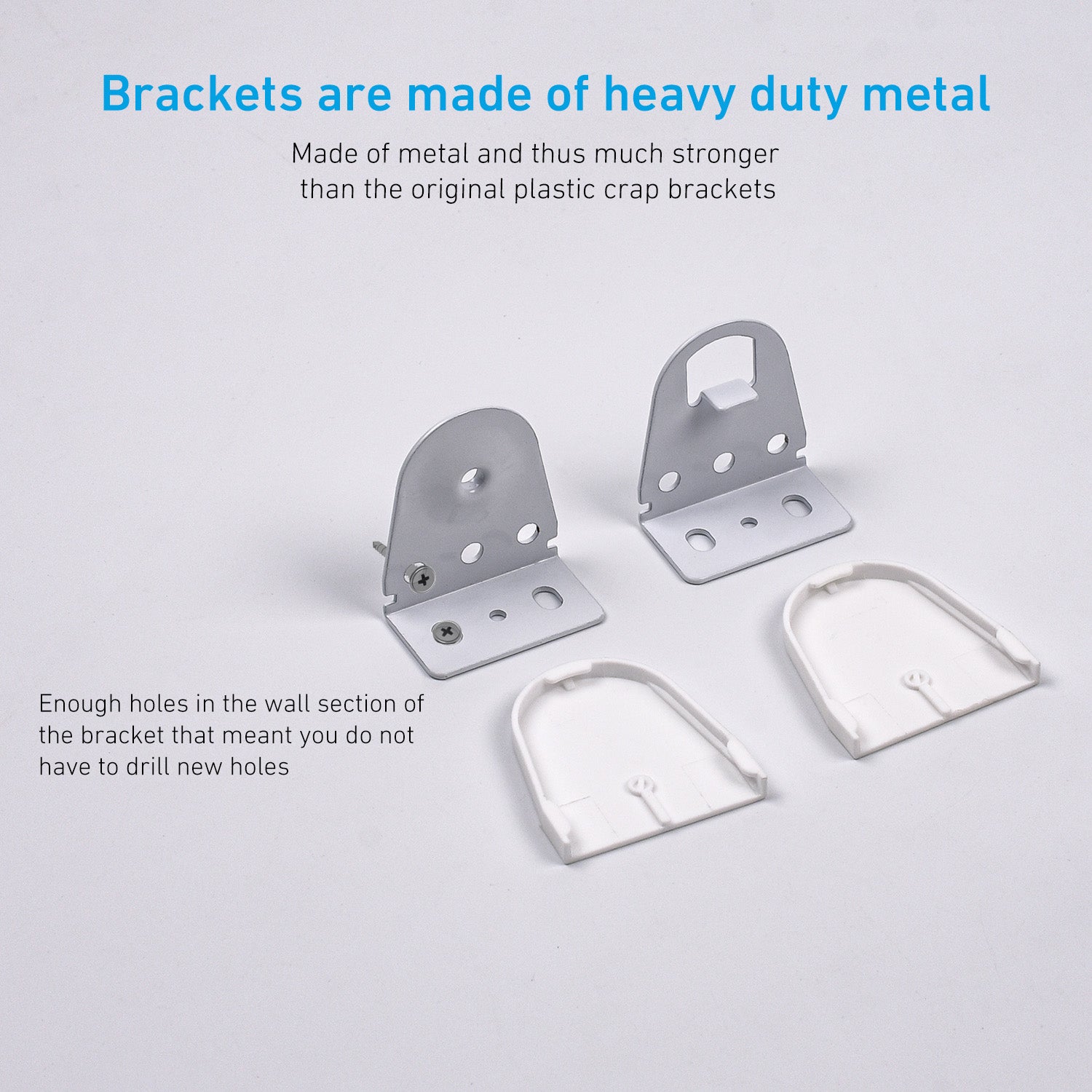 25mm Metal Bracket Upgrade Roller Blind Fittings Spare Kit,  Window Shade Repiar Kit Complete with Metal Brackets & End Plug, Shade Weight Max Load 6.6 LBS (3 KGS)
