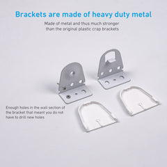 25mm Metal Bracket Upgrade Roller Blind Fittings Spare Kit,  Window Shade Repiar Kit Complete with Metal Brackets & End Plug, Shade Weight Max Load 6.6 LBS (3 KGS)