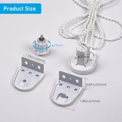 25mm Metal Bracket Upgrade Roller Blind Fittings Spare Kit,  Window Shade Repiar Kit Complete with Metal Brackets & End Plug, Shade Weight Max Load 6.6 LBS (3 KGS)