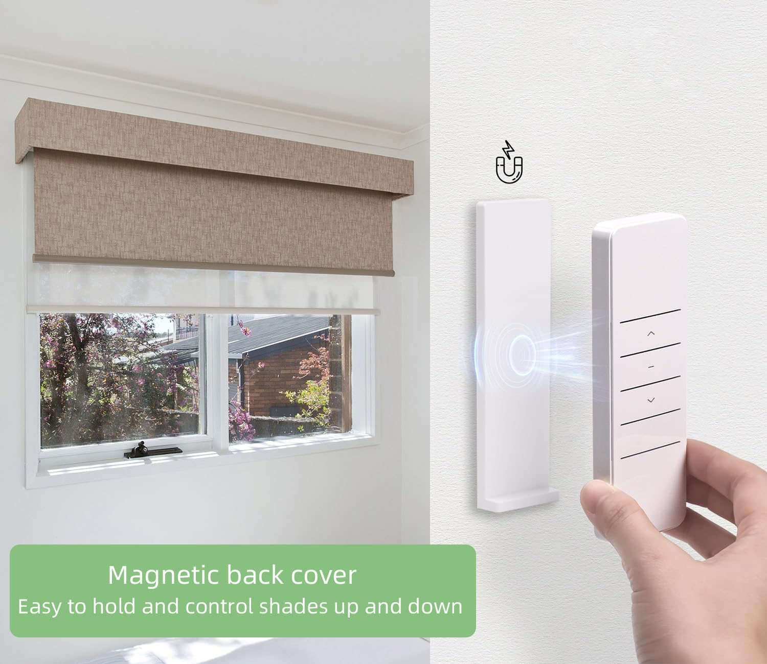 DC2700 Replacement Emitter, 1 Channel Window Shade Controller with Wall Mount Case for Roller Shades/Blinds