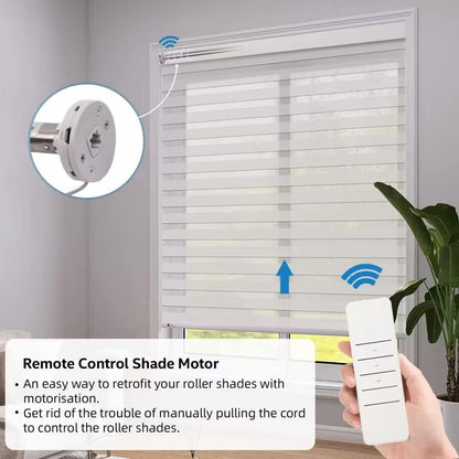 15LEU Rechargeable Roller Shade Motor for 17/25/28mm Tube, Blinds Motor Automatic Curtain Opener with USB Charging Port, Blinds Controller, Mounting Bracket Included