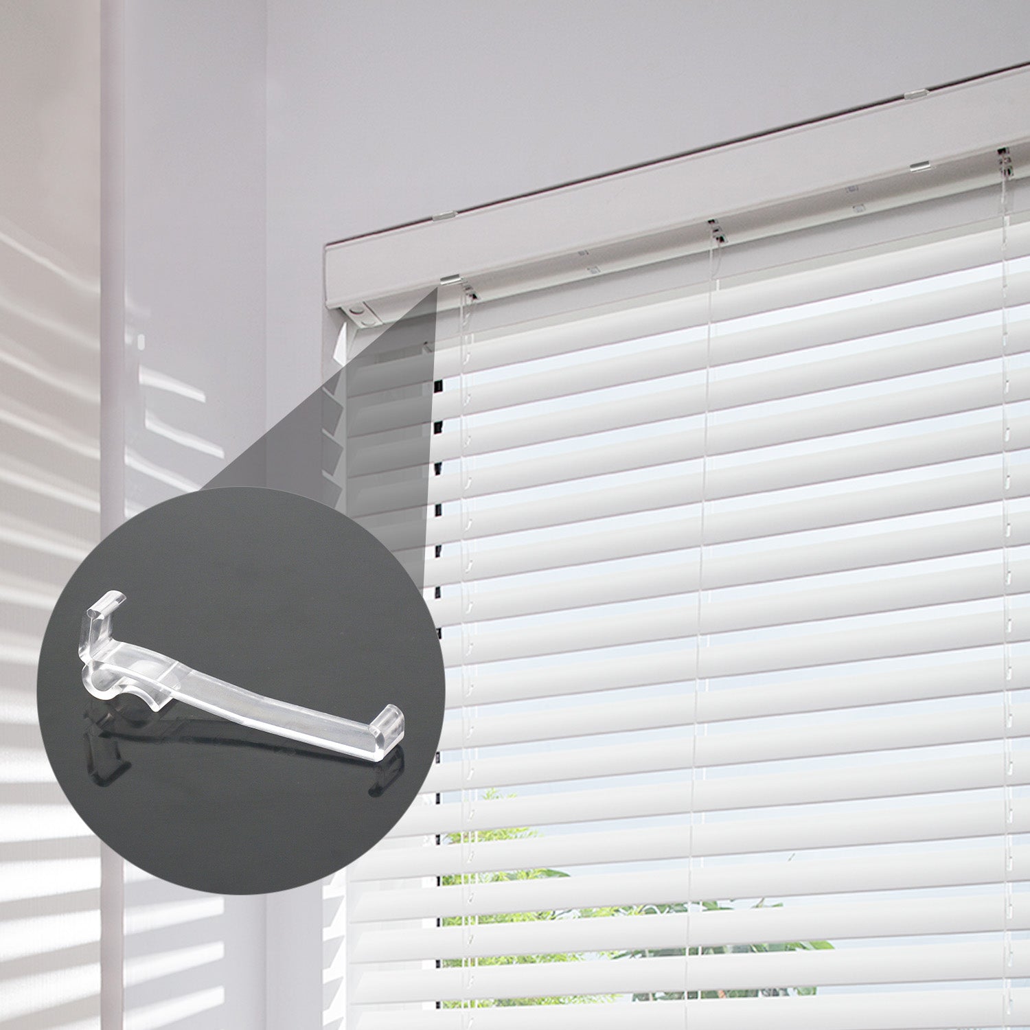 3.25 Inch Valance Clips (4-Pack) – Horizontal Blind Clip Holds Vinyl Slat – Works on  Wood, Faux Wood & Metal Blinds