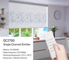 DC2700 Replacement Emitter, 1 Channel Window Shade Controller with Wall Mount Case for Roller Shades/Blinds