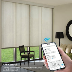 ZigBee Rechargeable Motor Alexa Directly Connect, No HUB Required, Zigbee Roller Shades/Blinds Motor for 1.5" Roller Shade Tube