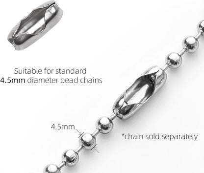 4.5mm Chain Connector for Roller Blind Ball Chain, 10pcs Replacement Chain Cord Connector Clips for Roman and Vertical Blinds (Stainless Steel)