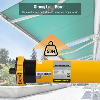 AM45-50/12-XP 110V Awning Motor - High-torque, quiet replacement motor for patio blinds & motorized shades.