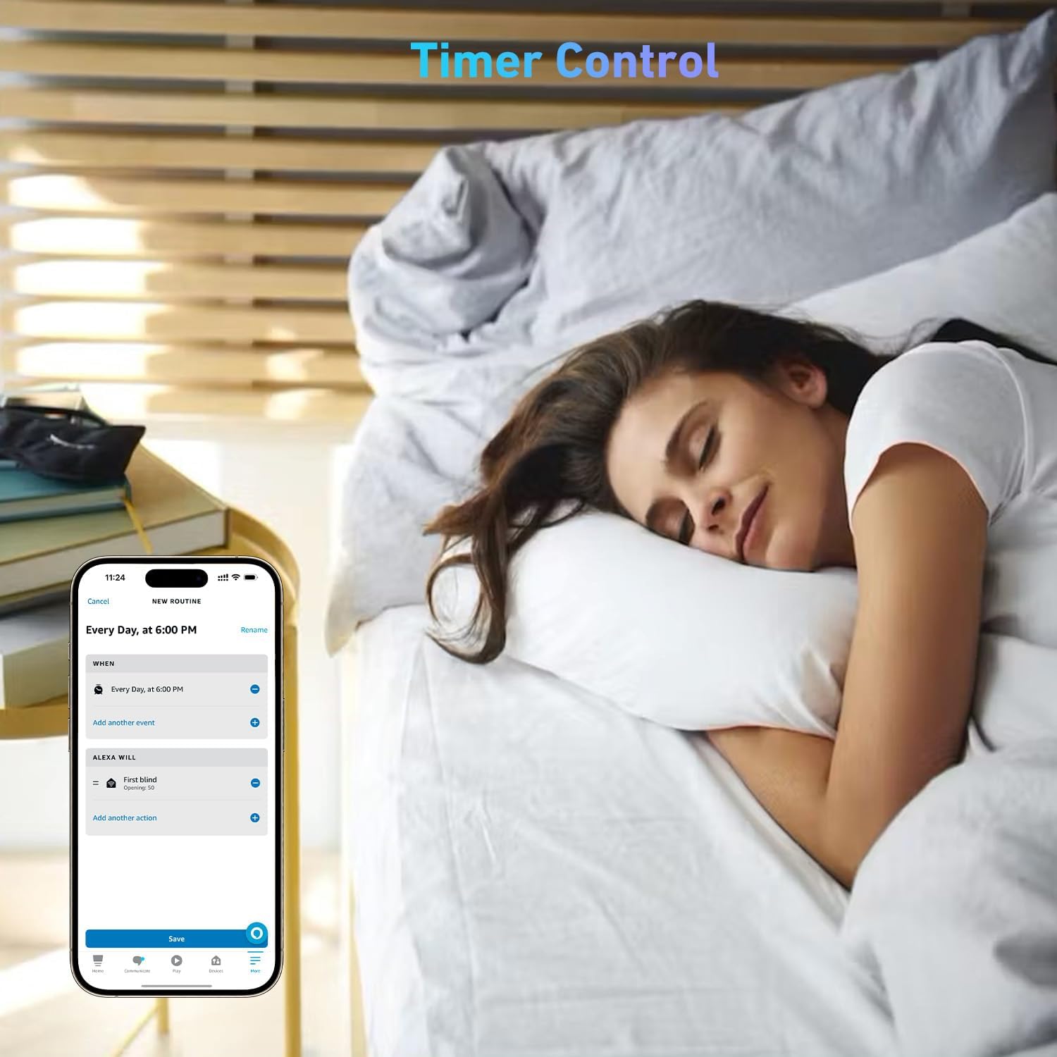 Zigbee Rechargeable Motor for Roller Shades – Solar-Powered, Alexa-Compatible, No Hub Needed