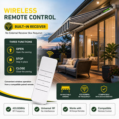 45mm Tubular Motor 50Nm 120V for Retractable Awning, Remote Control