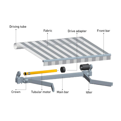 AM45-50/12-XP 110V Awning Motor - High-torque, quiet replacement motor for patio blinds & motorized shades.
