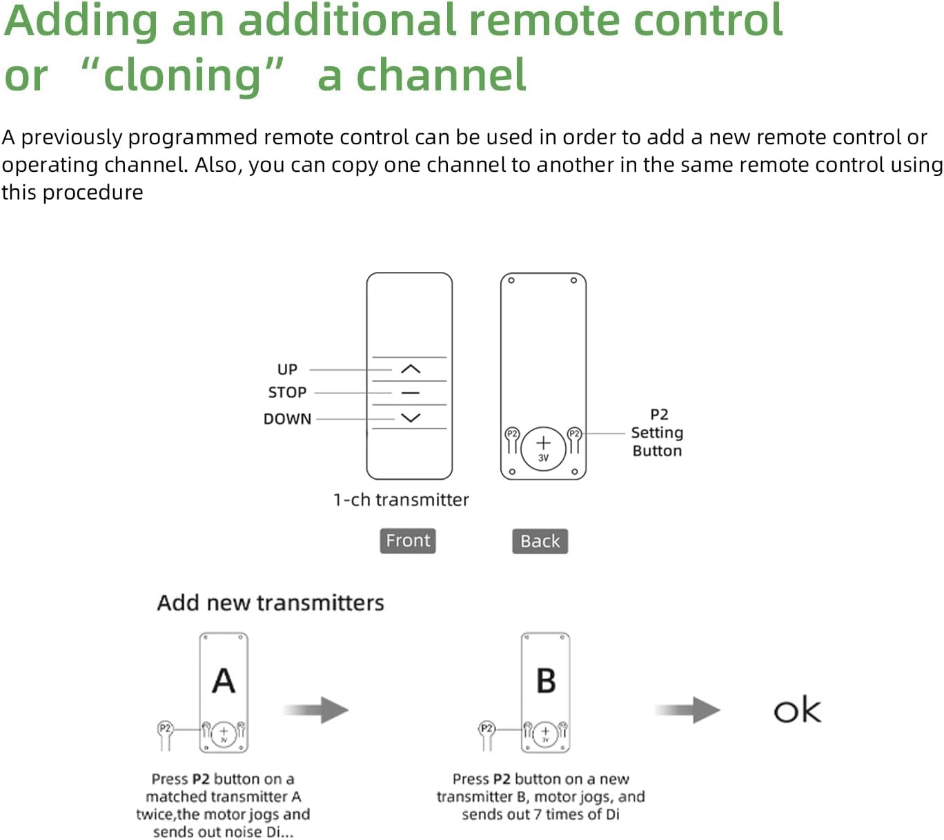 DC2700 Replacement Emitter, 1 Channel Window Shade Controller with Wall Mount Case for Roller Shades/Blinds