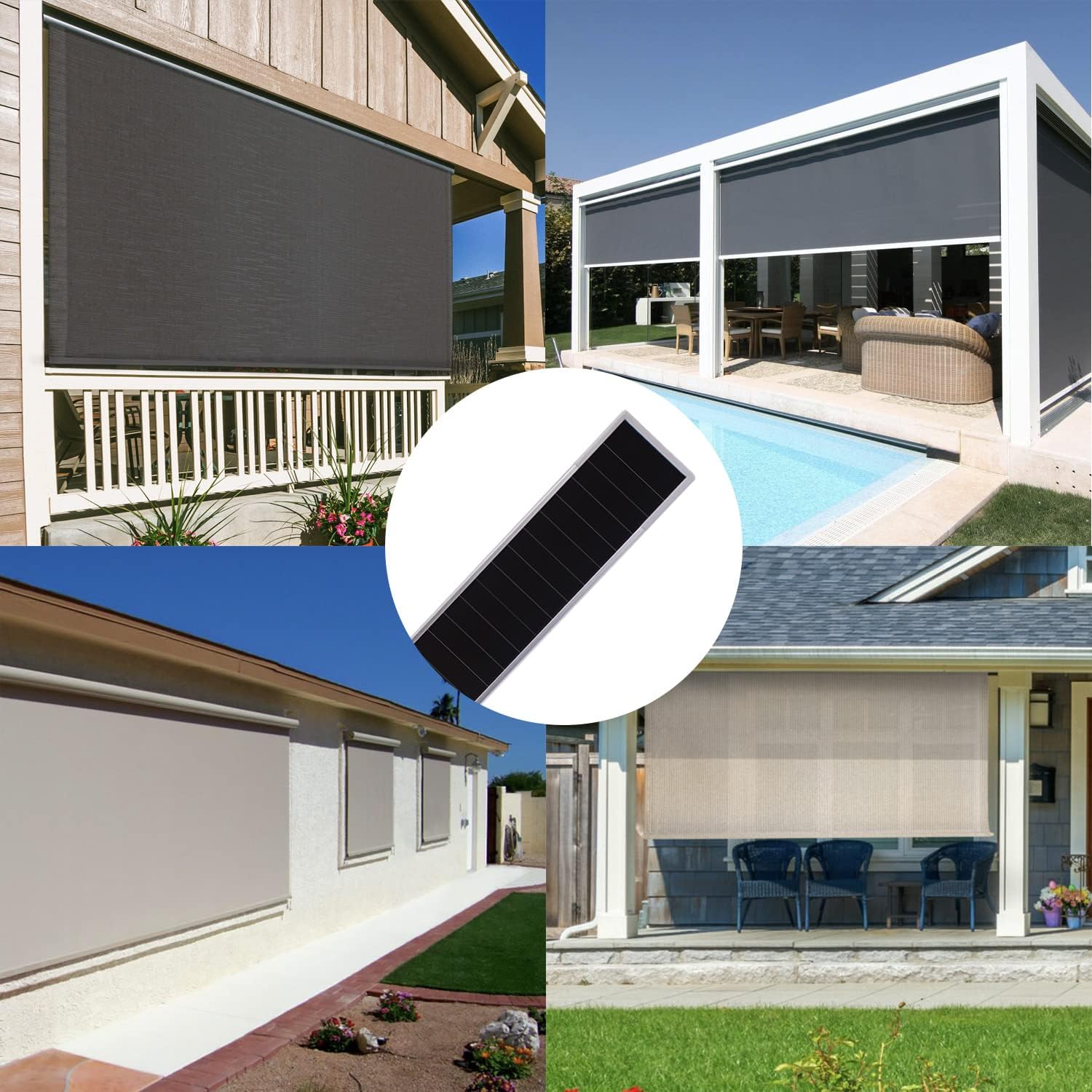 12V Solar Charger for Automated Motorized Blinds with DC 5.5 x 2.1mm Male Connector for Battery Operated Blinds ASIN