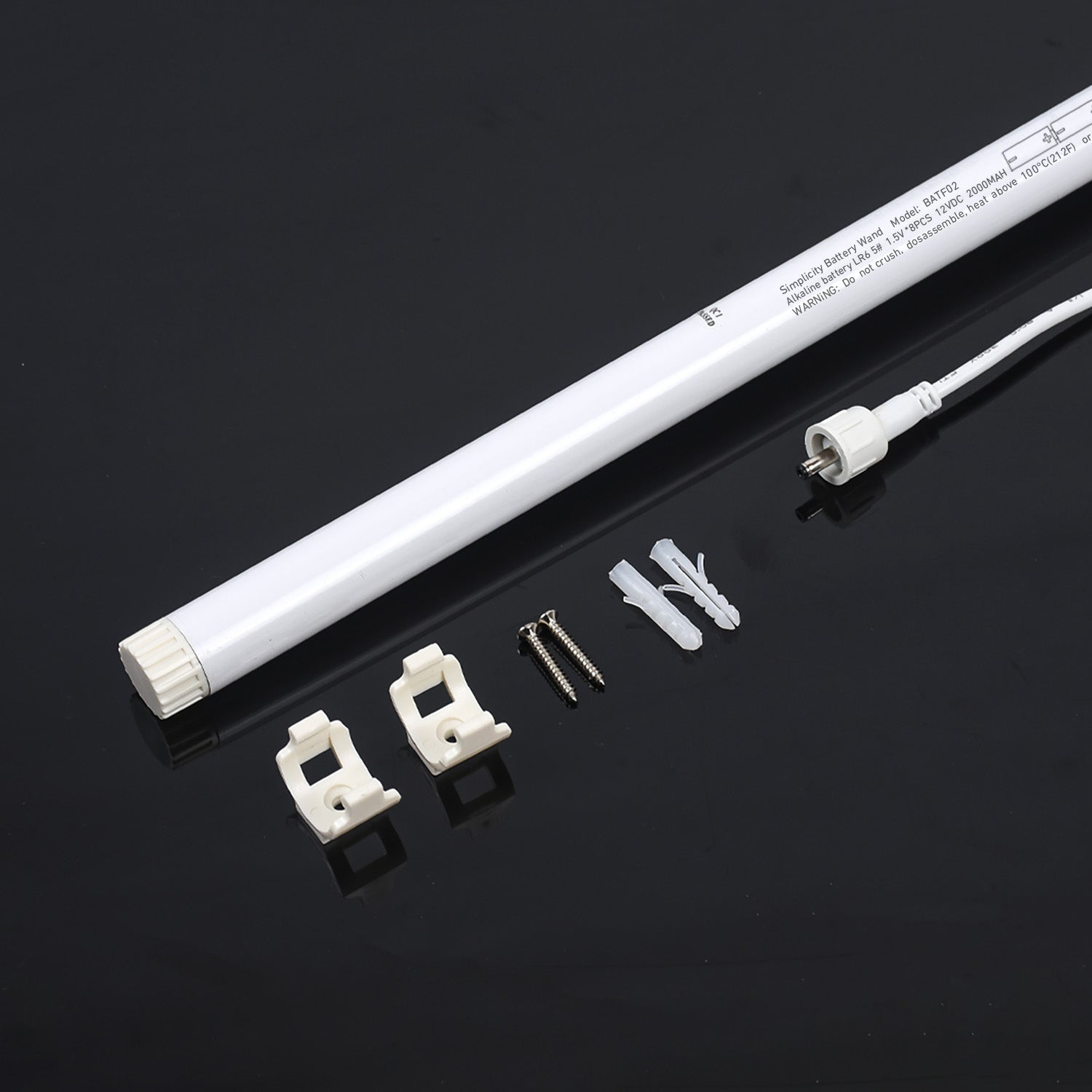 12V DC Blind Wand, AA-powered motor for roller shades & curtains, battery-operated
