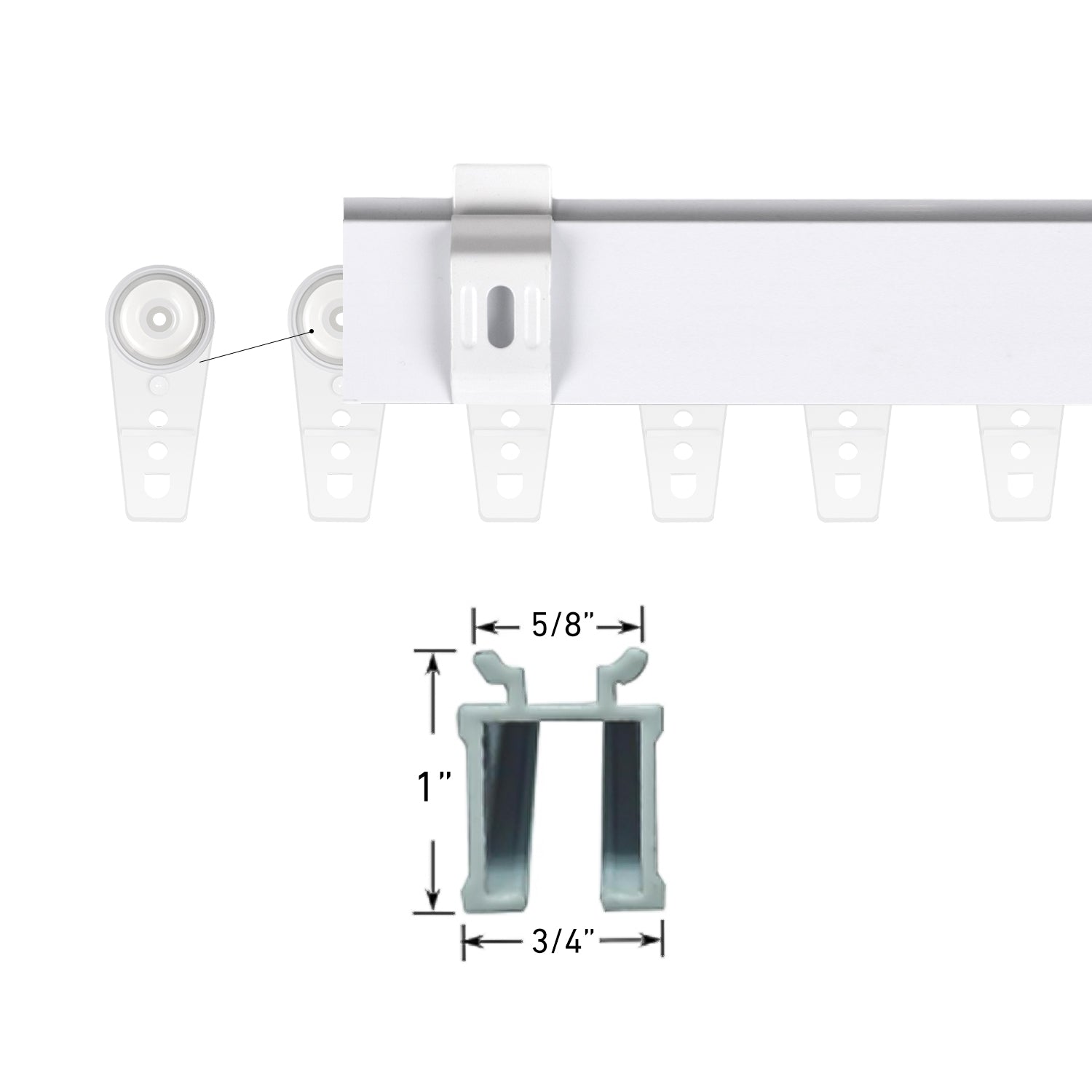 Curtain Ball-Bearing Carriers for Architrac EZ-Track and Other Drapery Ceiling Tracks (30-Pack)